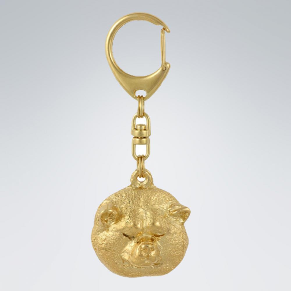 Schlüsselanhänger "Japanischer Akita" - Gold